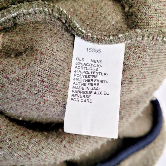 Vintage ‘00s Woolrich Green Red Two Tone Fleece Henley Jacket Mens Size XL - Picture 5 of 12